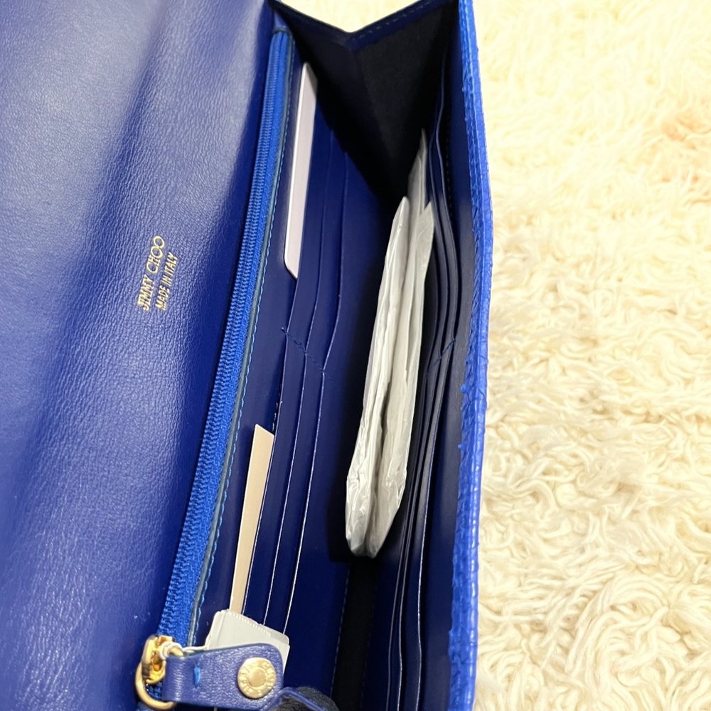 New Authentic Jimmy Choo Python Leather Clutch - image 4